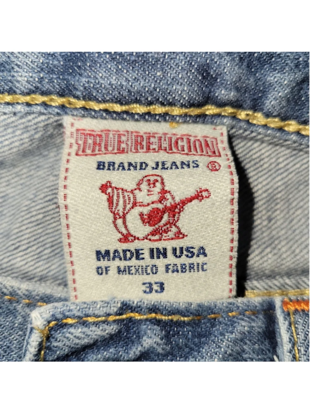 True Religion Ricky Men's Relaxed Mid-Rise Straight-Leg Blue Jeans Size 33/32
